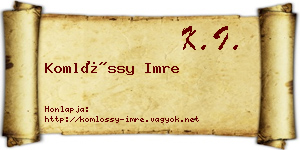 Komlóssy Imre névjegykártya