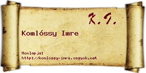 Komlóssy Imre névjegykártya