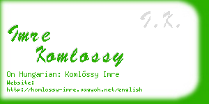 imre komlossy business card